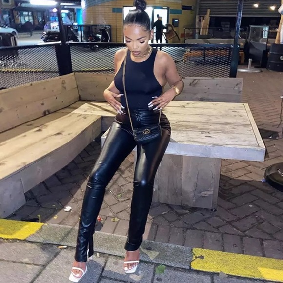 ⚡️BRAND NEW/ High Waist Vegan Leather Leggings - Picture 5 of 9